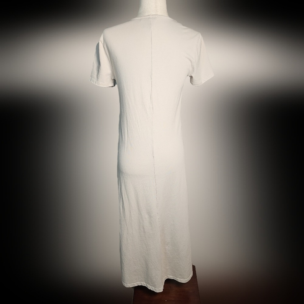 Rachel Zoe V-Neck Beige Tan Short Sleeve Cotton T-shirt Dress Sz Small - Picture 4 of 8